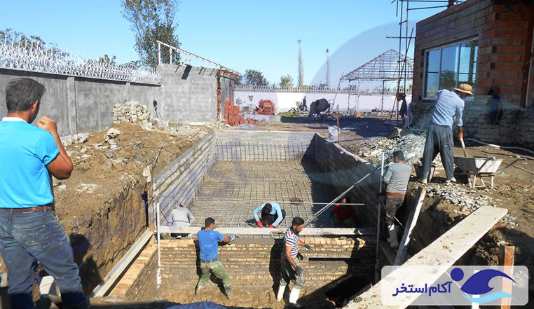 ساخت استخر و جکوزی روباز گلوگاه